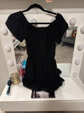 Black Medium Off-Shoulder Romper